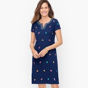 Talbots navy printed fruit dress